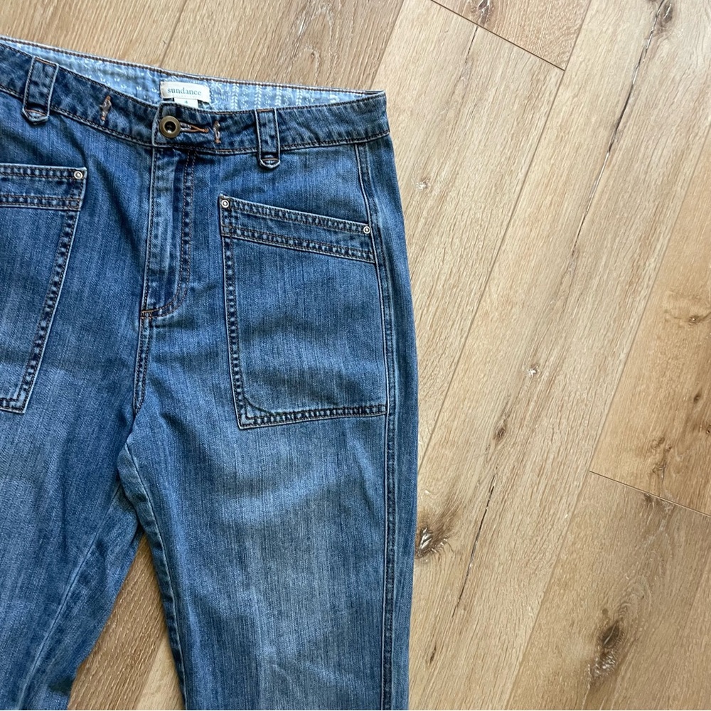 Sundance Women’s Blue Front Pocket Crop Jeans Size 4 Denim - Picture 2 of 8